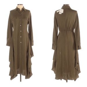 Vince NWT Olive Green Flowing Long Dress Size XS
